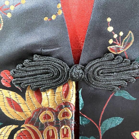 Soft Surroundings Moon Dynasty Dressy Jacket Blazer Size M Black Multi Brocade - Picture 3 of 10